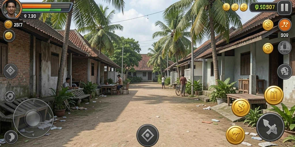 Tampilan grafis yang memukau dari tema slot.